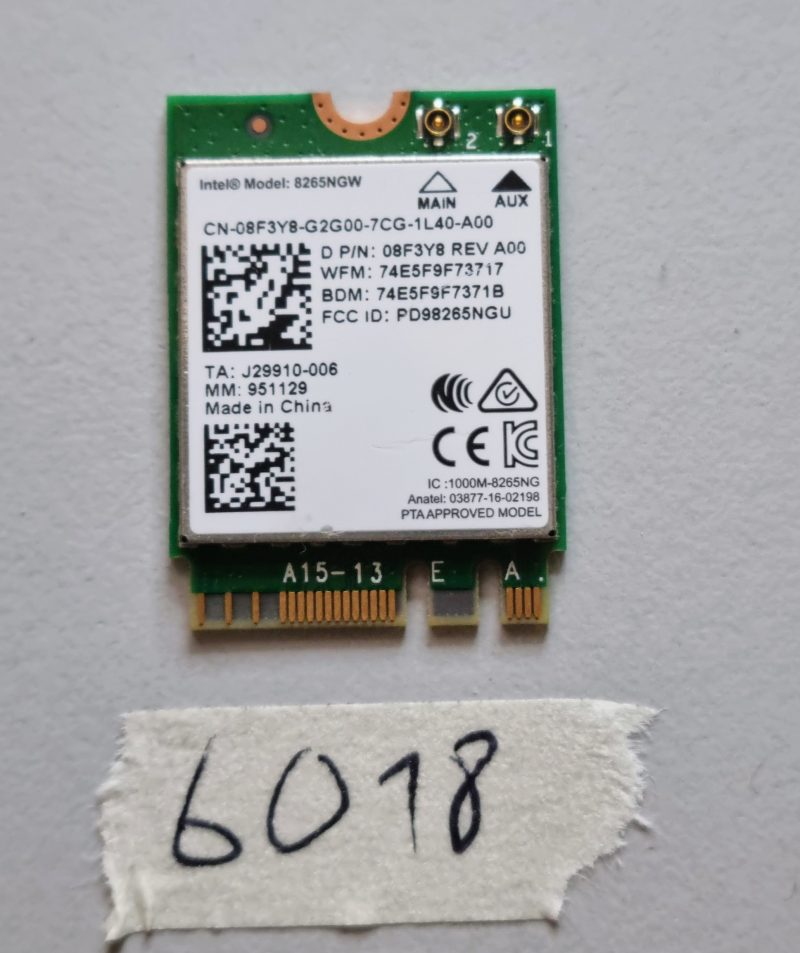 Dell 8265NGW WiFi Bluetooth 4.2 Card 802.11ac 867Mbps Laptop Parts 8F3Y8