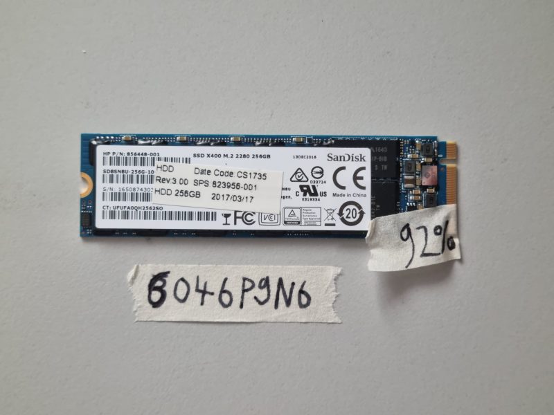 HP EliteBook 840 G3 Sandisk 256GB SSD M.2 SATA 2280 x400 823956-001 Laptop Parts