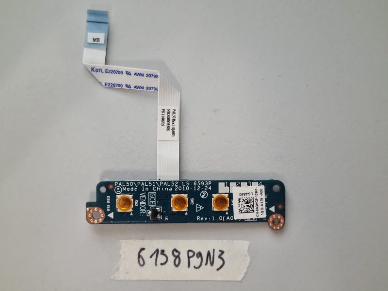 Dell Latitude E6420 LS-6593P Media Button Switch Board with Cable 4GHGP Laptop Parts