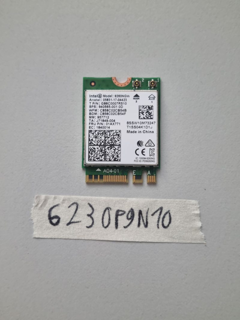 Lenovo L490 Laptop Parts Dual Band Wireless AC 9260NGW WiFi Card 1730Mbps BT 5.0