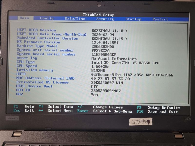 Lenovo ThinkPad T480s 14" FHD LCD Screen NV140FHM-N46 V8.2 01YN143 Laptop Parts - Image 2