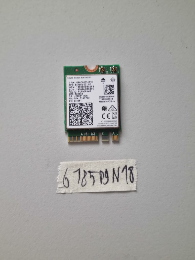 Lenovo ThinkPad X280 Genuine WiFi Card 8265NGW 851592-001 Wireless LAN Laptop Parts