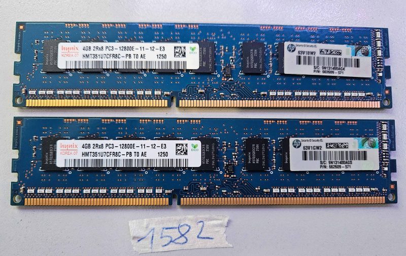 2x 4GB SK Hynix PC3-12800E DDR3 1600 MHz ECC Server RAM HMT351U7CFR8C-PB 2Rx8