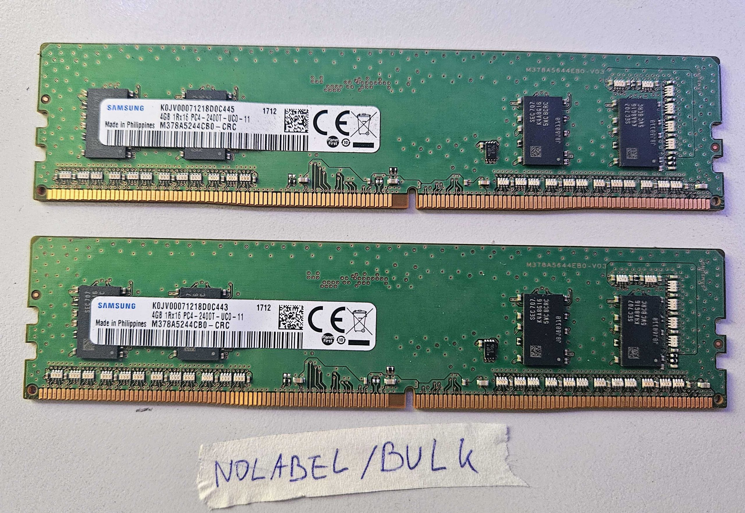 2x Samsung 4GB DDR4 2400MHz Laptop RAM M378A5244CB0-CRC Non-ECC Memory Parts
