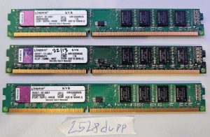 3x Kingston KVR1333D3N9/2G 2GB DDR3 1333MHz PC3-10600 Desktop RAM Kit
