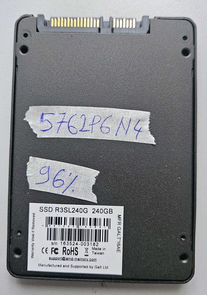 AMD Radeon R3 Series 240GB SSD 2.5" SATA III 6Gb/s NAND R3SL240G – 96% Health