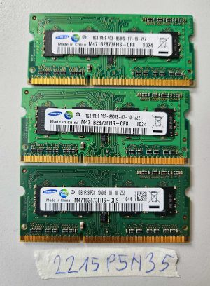 BULK 3x Samsung 1GB DDR3-1066MHz PC3-8500 SO-DIMM CL7 Laptop Parts RAM M471B2873FHS
