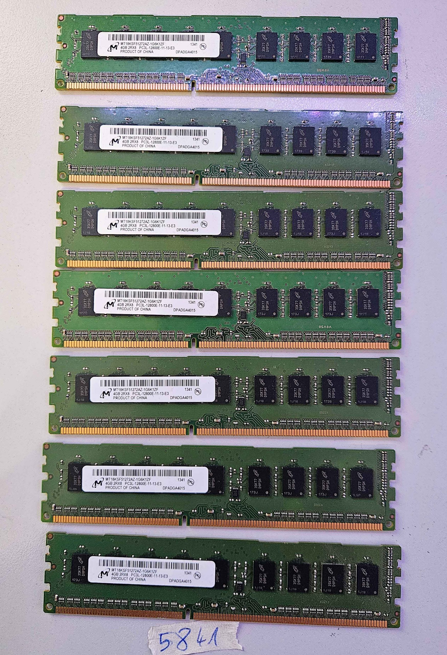BULK 7x 4GB DDR3 PC3L-12800E 1600MHz Server RAM Micron MT18KSF51272AZ-1G6K1ZF