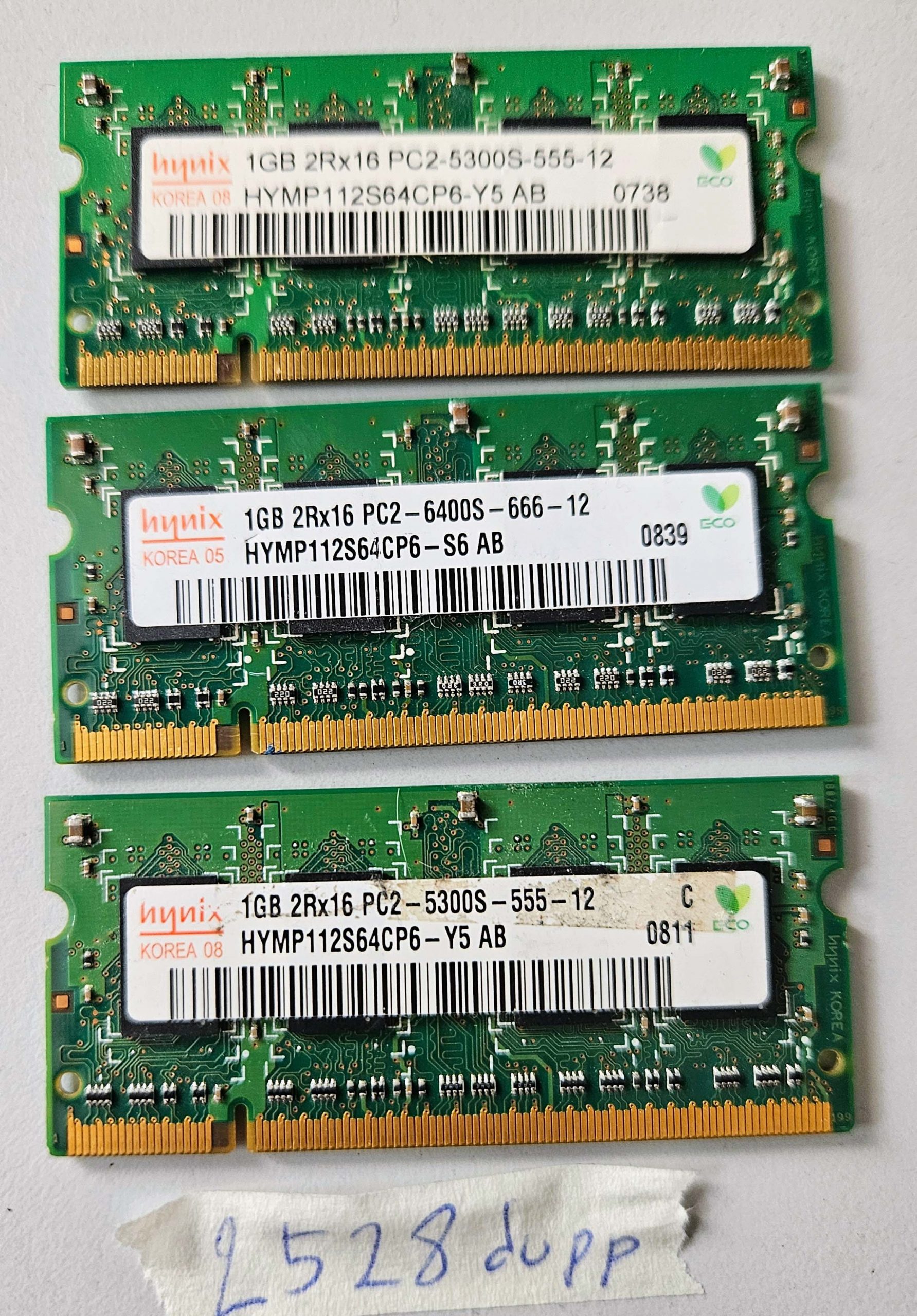 Bulk 3x 1GB DDR2-800 SODIMM Hynix HYMP112S64CP6-S6 Laptop Memory RAM