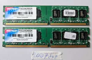 Patriot PSD24G800K 4GB (2x2GB) DDR2 800MHz PC2-6400 RAM Laptop Parts Worldwide