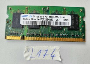 Samsung 1GB DDR2 800MHz PC2-6400 SoDIMM Laptop RAM CL5 1.8V non-ECC M470T2864QZ3-CF7