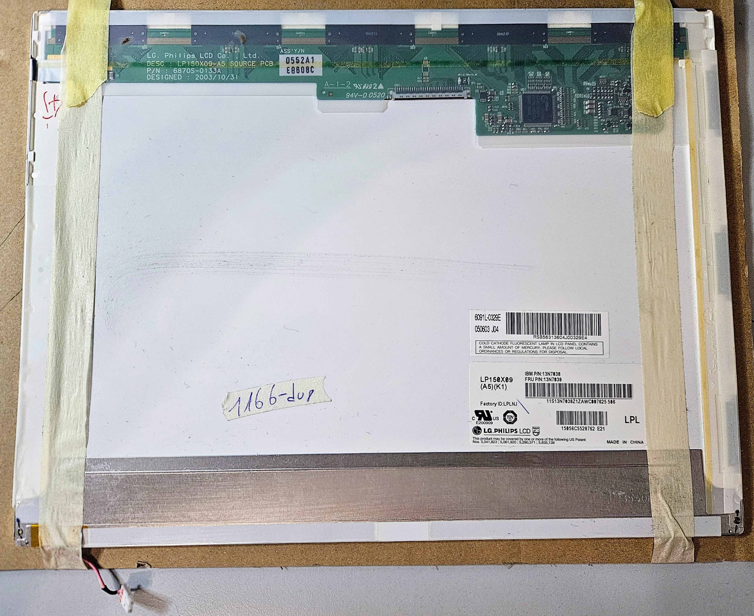 15" Matte LCD Screen LP150X09(A5)(K1) 13N7038 13N7039 Replacement Laptop Part