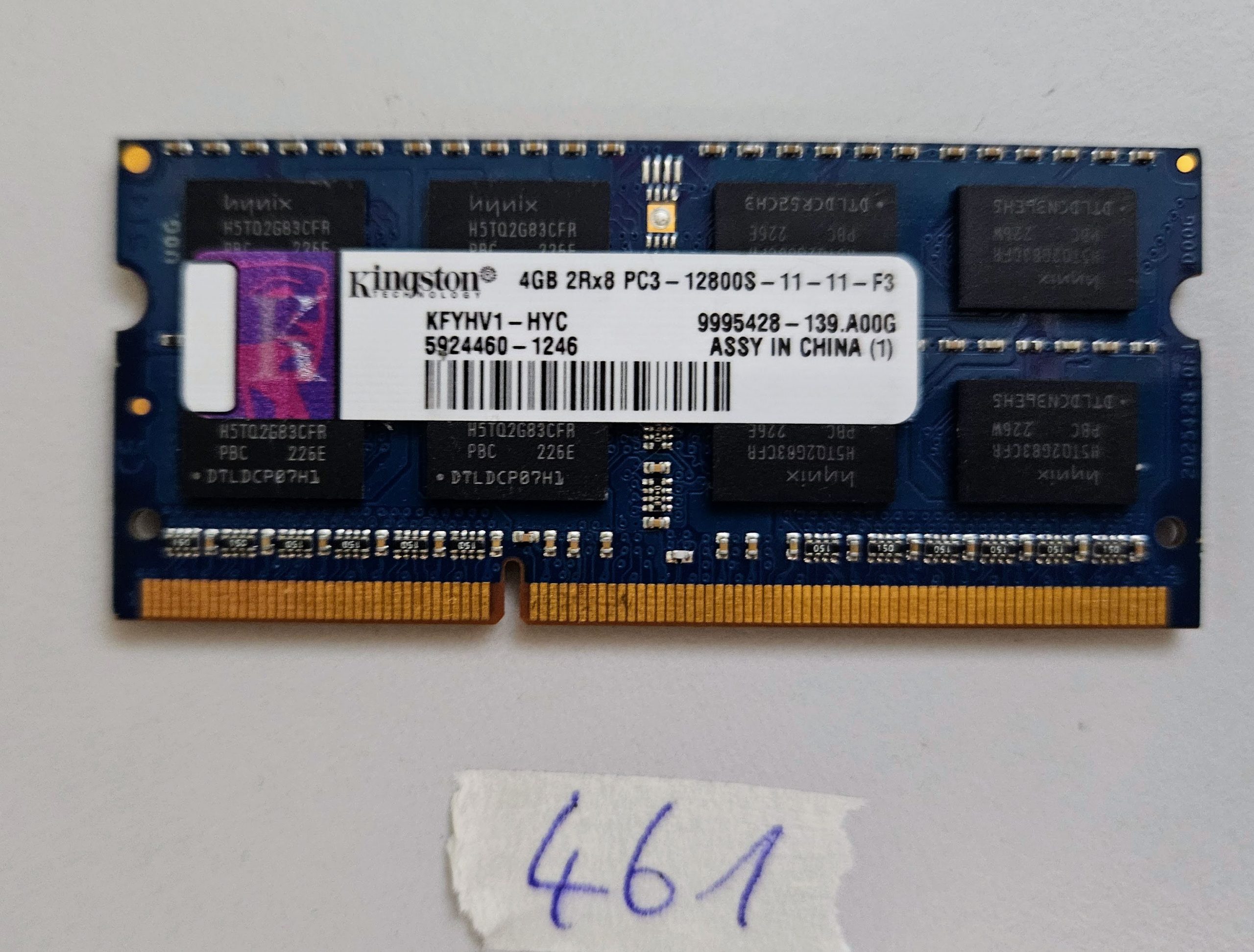Kingston KFYHV1-HYC 4GB DDR3-1600MHz PC3-12800 SoDimm Laptop RAM Memory
