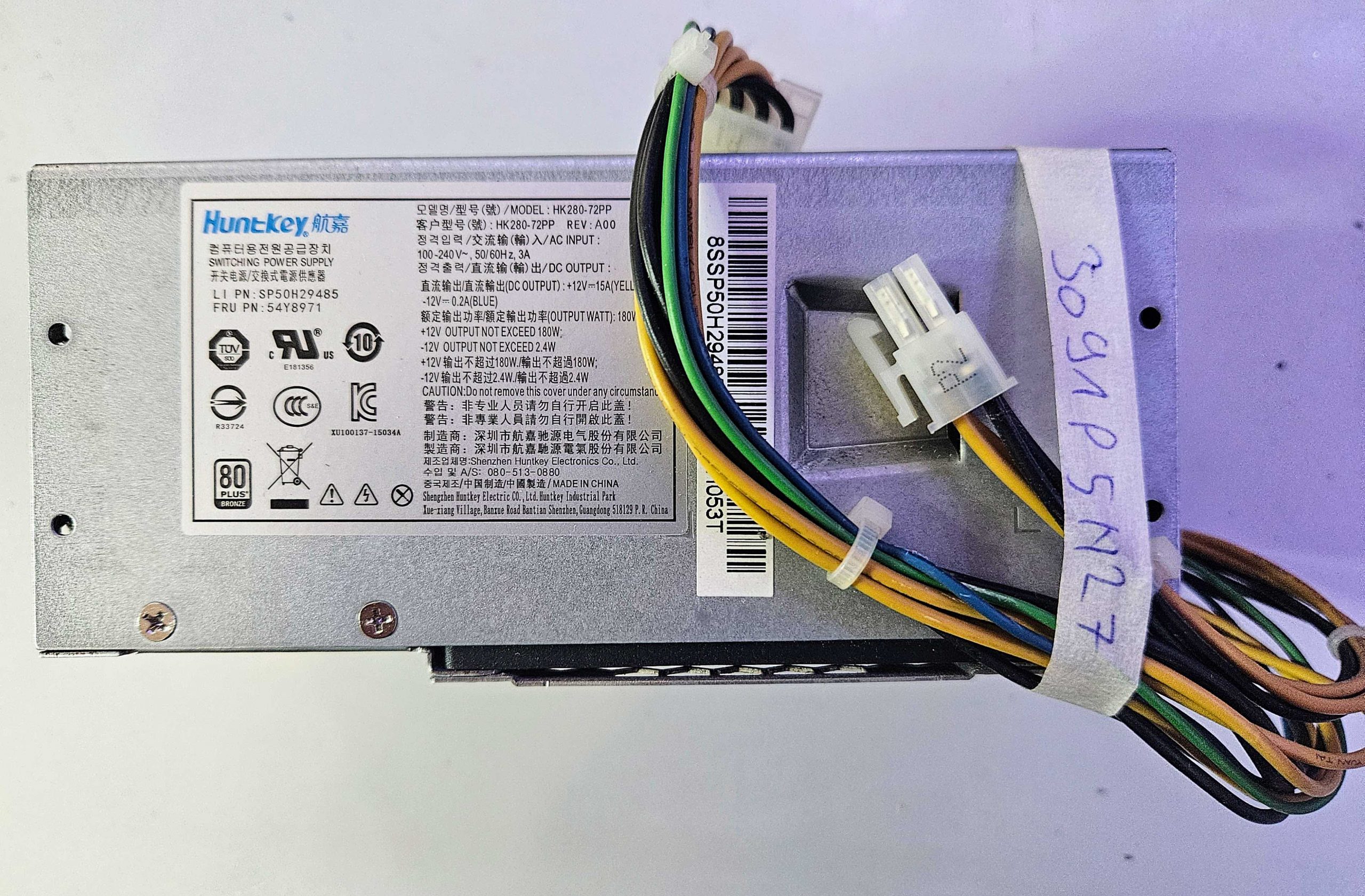 Lenovo 54Y8971 180W Power Supply HK280-72PP SFF S500 S510 PSU – Genuine Laptop Parts