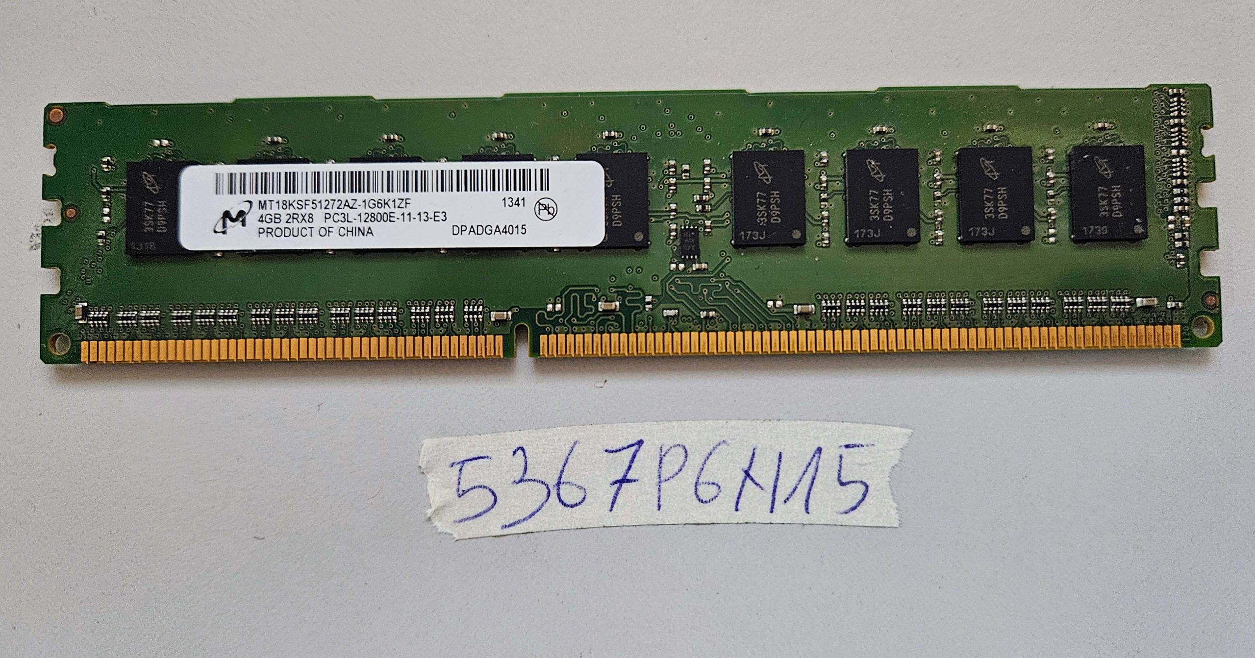 Micron 4GB DDR3 RAM 240-Pin PC3L-12800E 1600MHz ECC Server Memory Laptop Parts