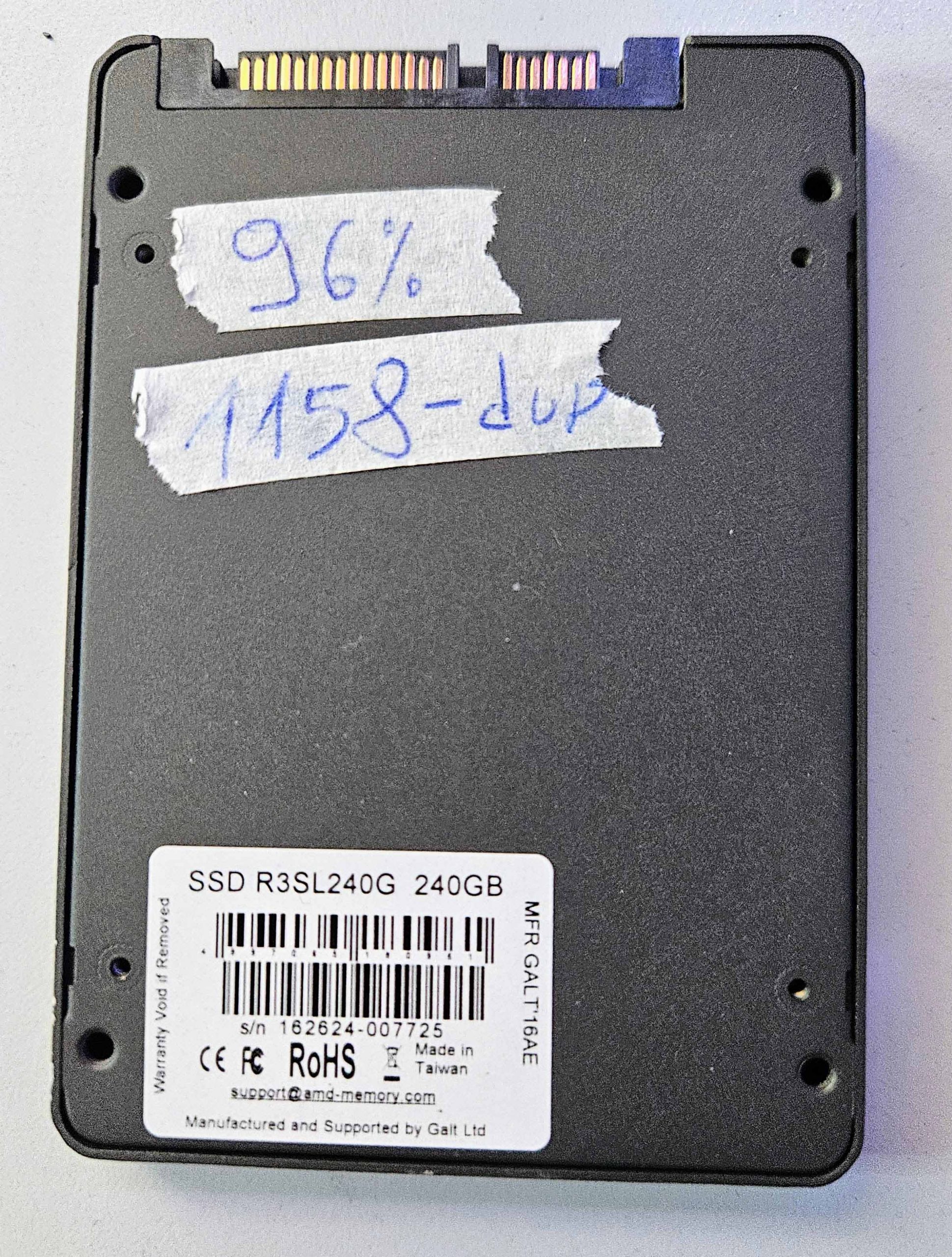 AMD Radeon R3 Series 240GB SSD 2.5" SATA III 6Gb/s R3SL240G – 96% Health