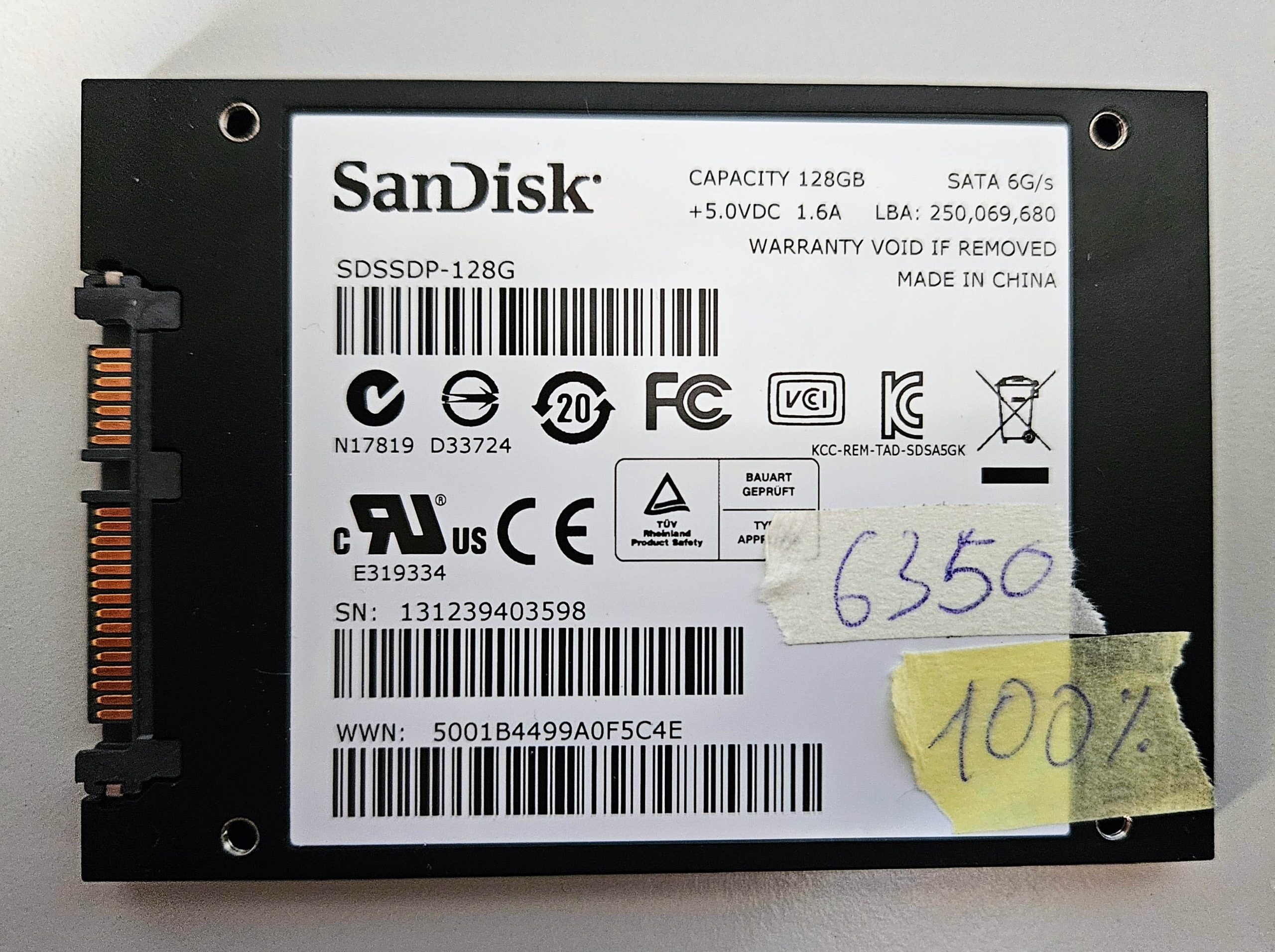 SanDisk SDSSDP-128GB SSD 128GB SATA 2.5” Solid State Drive 100% Health Laptop Parts